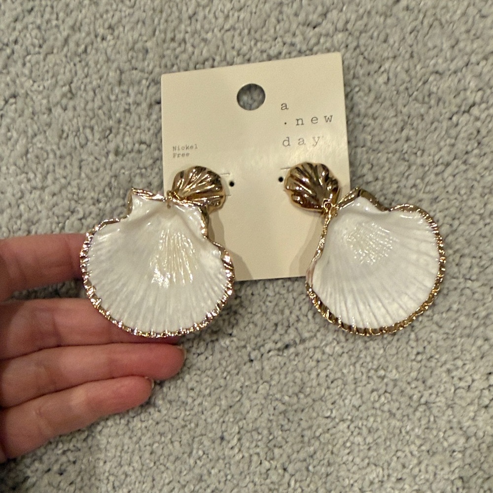 a new day Gold & Pink Shell Drop Earrings - Picture 3 of 3